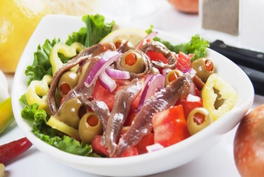 Paprika-Sardellen-Salat
